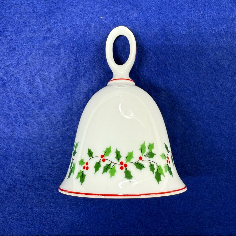 Vintage Christmas Holly Berry Painted Bell